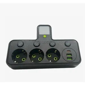 Тройник в розетку с USB +Type C