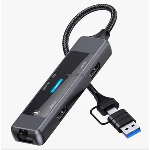 Картридер 5в1 USB/Lan/MicroSD USB+Type C